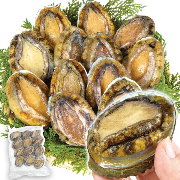 ●商品情報：コリコリ歯応え抜群！生食OKの蝦夷あわびをたっぷり大容量でご用意！コリコリ食感を楽しむためお刺身や、火を通すと柔らかくなるのでバターソテーにも。お祝いやBBQなどにおすすめです。●内容量：1袋あたり1kg入り（12粒入り）●原産...