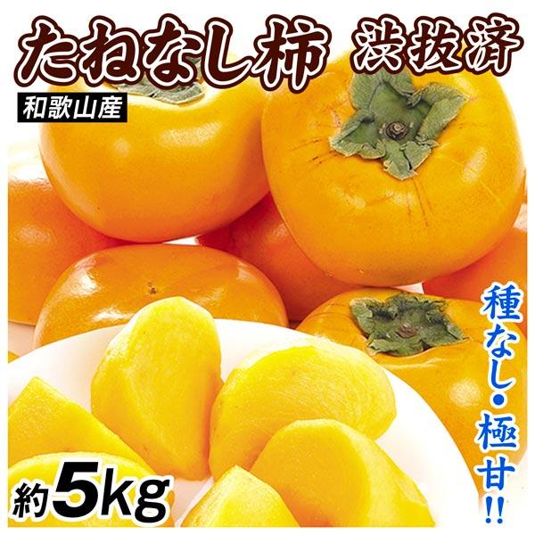 柿 約5kg 種なし柿 和歌山産 渋抜き済 送料無料 食品 : 花と緑 国華園