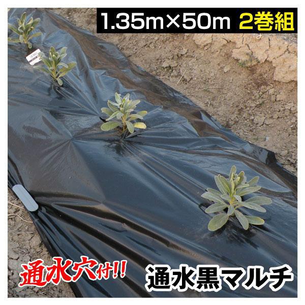 農業用マルチシート 農ポリ 通水黒マルチ 1 35 50m 2巻1組 農用 マルチ マルチング 被覆資材 ポリエチレン 排水穴 防草 通水 地温上昇 国華園 S 花と緑 国華園 通販 Yahoo ショッピング