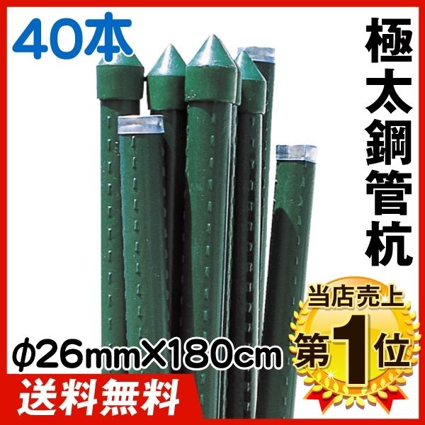 園芸支柱 支柱 極太鋼管杭 26mm 180cm 40本1組 鋼管製 イボ竹 国華園 S 花と緑 国華園 通販 Yahoo ショッピング