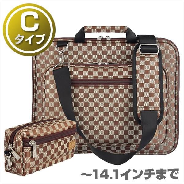 スクエアチェック 14 1 ポケットタイプ C 女性pcバッグ おしゃれノート