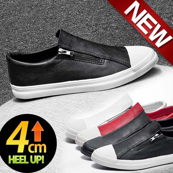 身長4cmup 送料無料 スリッポン メンズ サイドゴア スニーカー Puレザー 新作 春 夏 秋 冬 ブラック ホワイト レッド Ch Sp0503 Jj Kokoa 通販 Yahoo ショッピング
