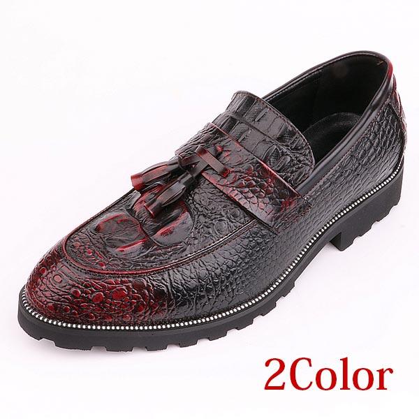 クロコダイル ローファー タッセル カジュアルシューズ 厚底 ブラック ワインレッド 送料無料 5 5ｃｍ身長ｕｐ メンズ Ox Cs Stn22 Kokoa 通販 Yahoo ショッピング
