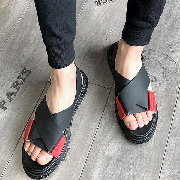 メンズ サンダル スポーツサンダル 本革 クロスバンド おしゃれ レジャー 春 夏 Ztx Sd11g Zx Kokoa 通販 Yahoo ショッピング