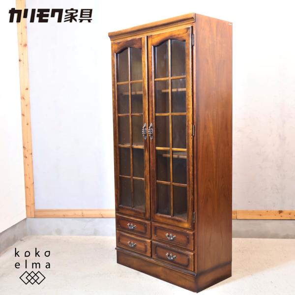【美品】カリモク コロニアル 書棚 本棚 ブックキャビネット シェルフ i1※ Karimoku カリモク COLONIAL コロニアル ブックキャビネット ブック