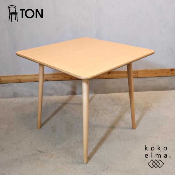 TON トン Ironica ビーチ材 ダイニングテーブル 80cm 北欧スタイル