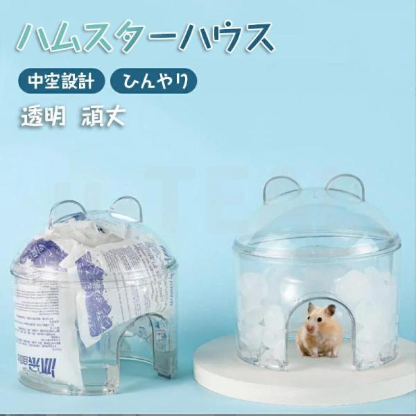 ハムスター冷却ハウス ハムスター ひんやり ハウス ハムスターキャリー ハムスター 小屋 クーラー 冷却ハウス 中空設計 透明 爽やか ハムスター 冷却 涼感 保冷