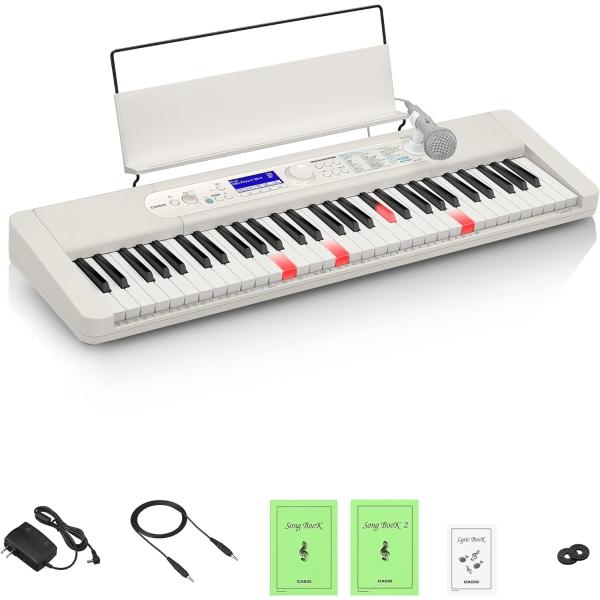 カシオ(CASIO)光ナビゲーション電子キーボード LK-520(ホワイト) 61鍵盤 タッチレスポンス付き スリムデザイン