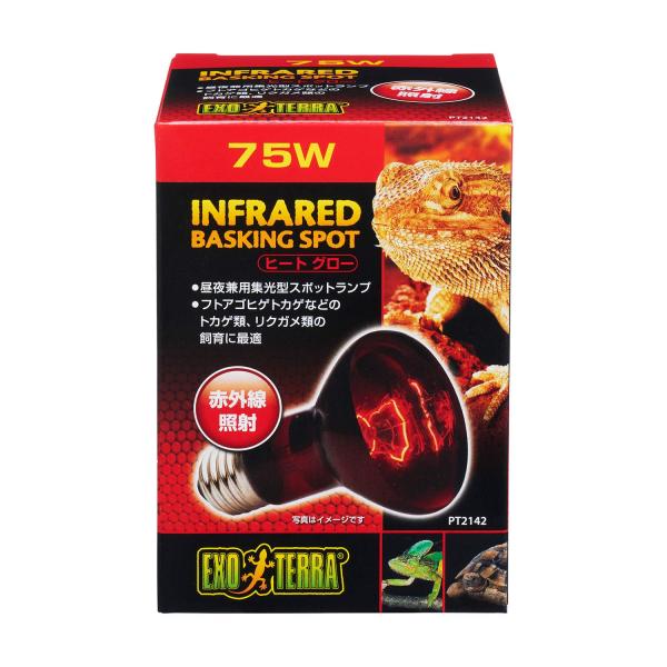 他サイト： ジェックス EXO TERRA (エキゾテラ) ヒートグロー 赤外線照射スポットランプ 75W PT2142 赤い光 トカゲ類・リクガメ等 昼夜の商品画像