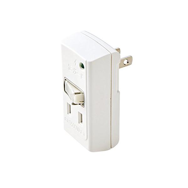 エレコム 電源タップ トリプルタップ 雷ガード 一括スッチ 2個口 ホワイト T-KTR03WH