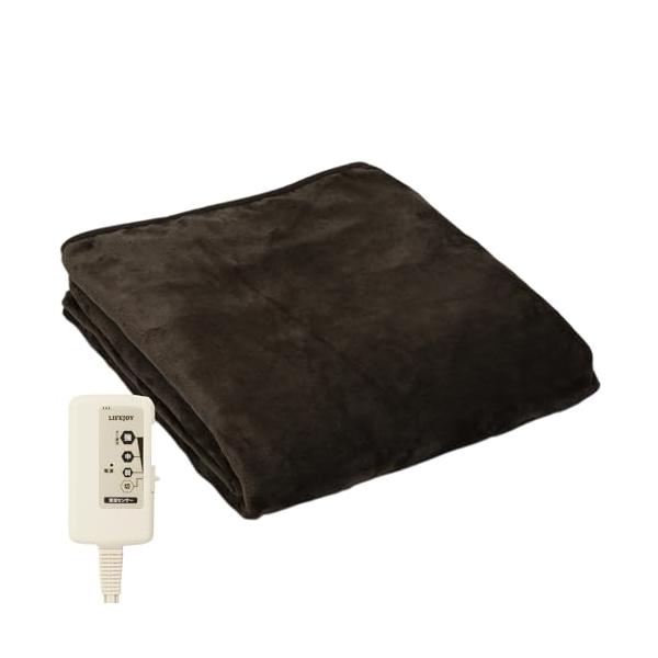 他サイト： ライフジョイ 電気毛布 日本製 掛け 敷き 兼用 188cm×130cm 洗える 両面フランネル 室温センサー付 タイマー機能無 ふわふわ ダーの商品画像