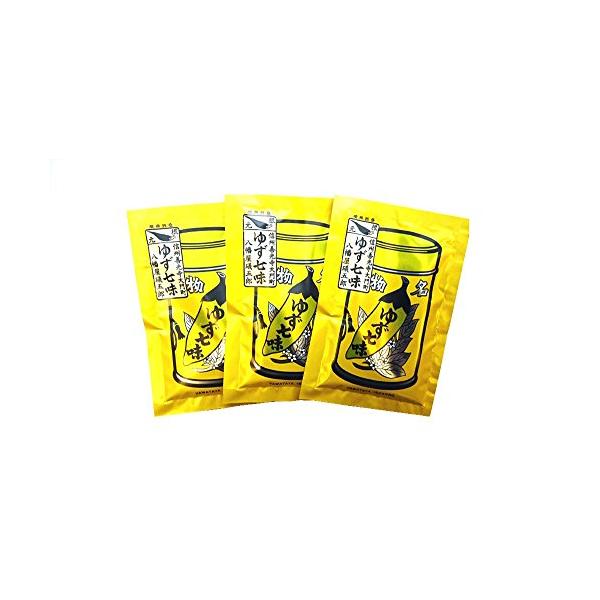 八幡屋礒五郎 七味唐辛子 (ゆず入り) ゆず七味 15g×3袋セット