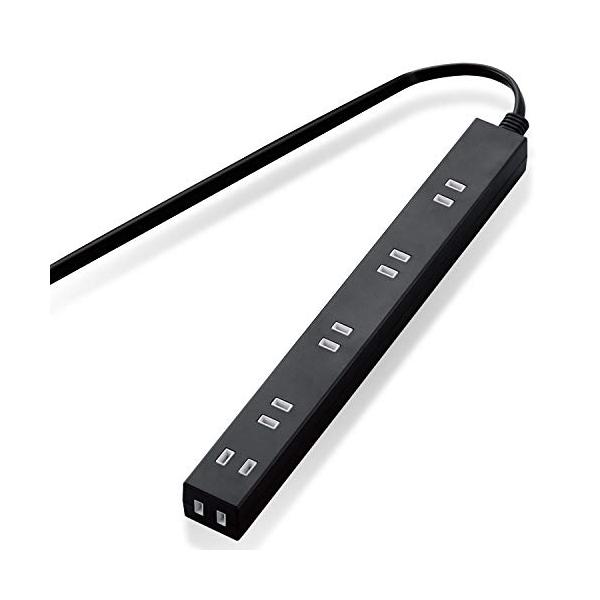 すっきりタップ・ブラック 2m T-NSL-2620BK・・Size:2mStyle:すっきりタップ・隣の差込口をふさがない。差込口の間隔が広くACアダプタもすっきり接続できる、ほこり防止シャッター付きスリムタップ。・ACアダプタもすっきり...