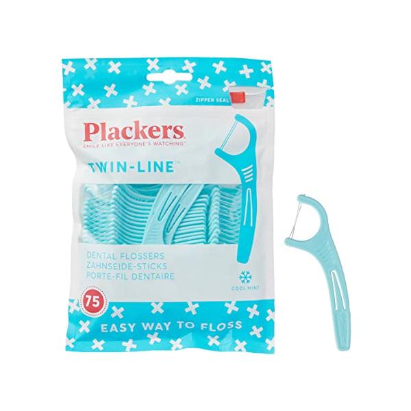 他サイト： デンタルフロス Plackers ダブルクリーンミント味75本 (1)の商品画像