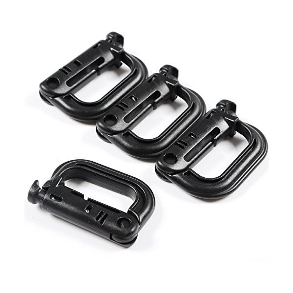 ブラック/4個セット/JAP10024200016・Color:ブラックSize:4個セット・素材: 高強度 ABS プラスチック・サイズ(1個)：約55mm×37mm×12mm 重量(1個): 約11.3g・小型のポーチや飲料ボトル、ライ...