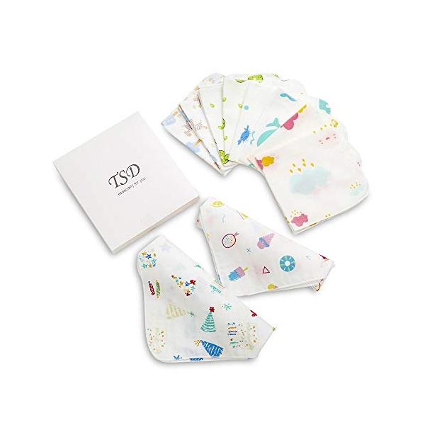 他サイト： TSD ガーゼハンカチ 赤ちゃん ガーゼ ハンカチ ベビー ガーゼタオル 入浴ガーゼ 綿100% 12枚セット30×30CMの商品画像
