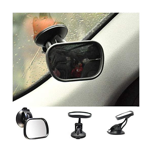 他サイト： Top-bigK 車用 ベビーミラー 車内バックミラー 吸盤式 360度回転・ガラス飛散防止 で後部座席の様子がすぐ分かる 子どもの安全を確保すの商品画像