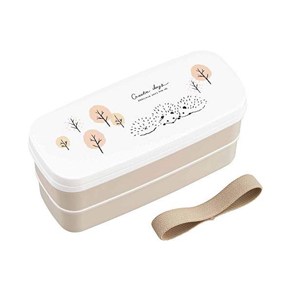 ランチボックス二段(仕切付)ベージュ/上340ml・下300ml/PW-28K・PatternName:hedgehogStyle:ランチボックス二段(仕切付)・パッケージ個数:1・内容量:640ml・サイズ:177×76×H84・素材:本...