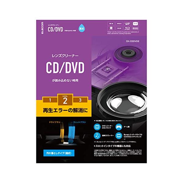 エレコム レンズクリーナー CD/DVD用 再生エラー解消に 湿式 日本製 CK-CDDVD2