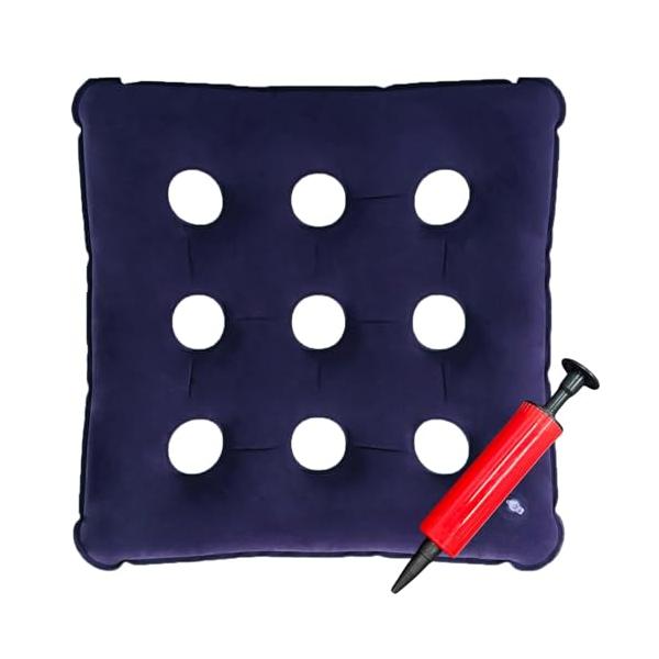 ネイビー/-/-・Color:ネイビー・座り心地バツグンのクッション車椅子で利用できるエアークッションです。長時間の座位が楽になります。空気入れ付きで、大変オトクです柔軟性と弾力性があり、心地いいフィット感です。・丈夫な素材通気性が良く快適...