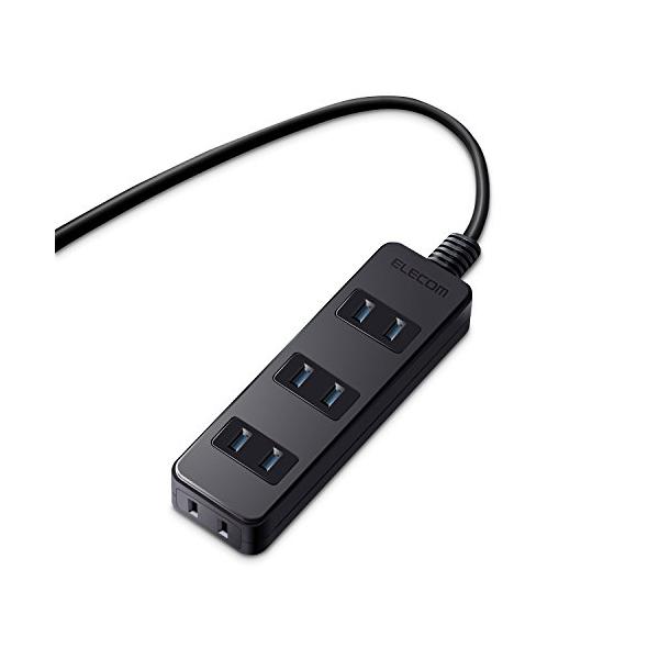エレコム 電源タップ ほこりシャッター付 スイングプラグ 4個口 5m ブラック AVT-ST02-2450BK