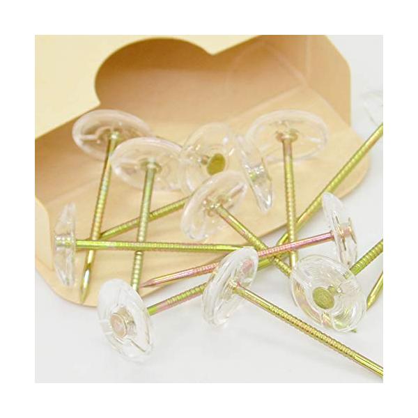 クリアクリア/-/-・日本製の上敷鋲 25本セット・透明のヘッドで目立たない・足部分にギザギザ加工をして抜けにくくし、ヘッド下部の突起で回転しにくくしています・浮き上がらないようにしっかりと抑え込んでください