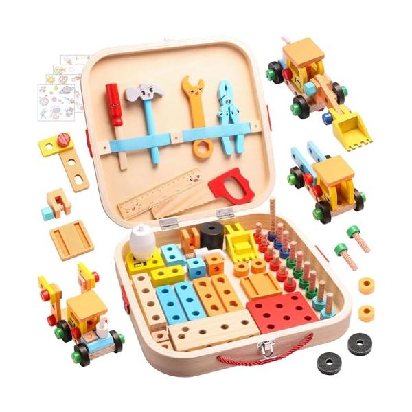 Popgaga 大工さんセット 組み立て おもちゃ 3 4 5 6 7 8 歳 男の子