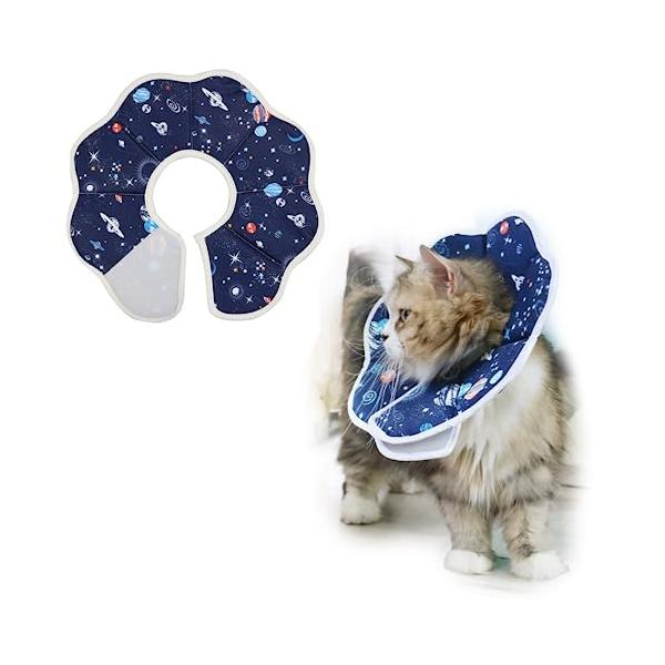 ダークブルー/-/ダークブルーM・MaterialType:SPatternName:宇宙・柔らかい素材ソフト素材できて、愛猫や愛犬に心地よく装着していただけます。星空柄のエリザベスカラーは可愛くて、目立つアクセサリーになり、ペットの視界を...