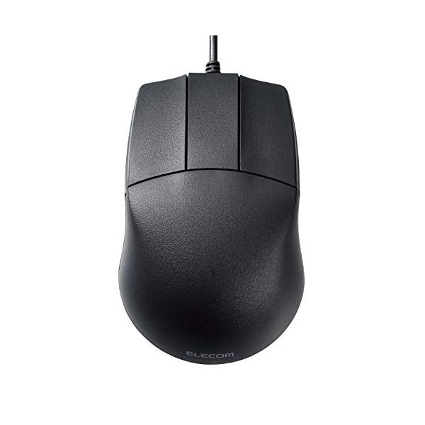 エレコム マウス 有線 Mサイズ 3ボタン CAD向け ホイールレス 左右対称 600/1200カウント2段階調整 ブラック M-CAD01UB