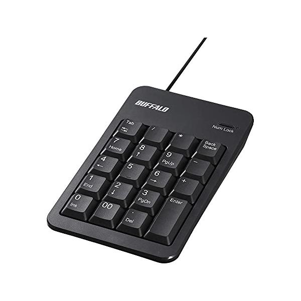 バッファロー BUFFALO 有線テンキー 抗菌仕様・Tabキー付き ブラック BSTK120BK