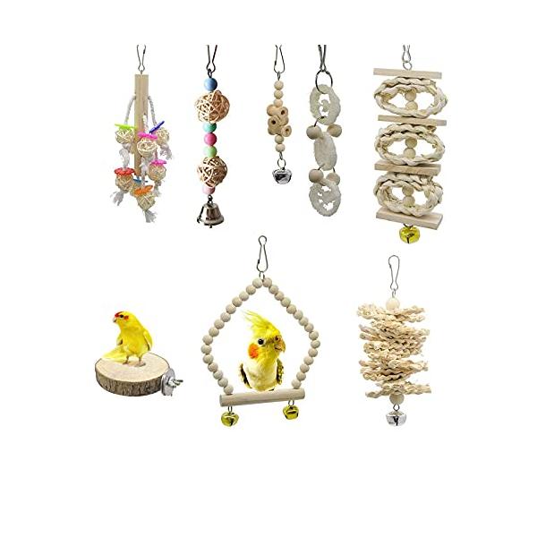 クラシック8点セット/-/IK677・Color:8点セット・パッケージ個数:8・8個セット鳥用スイング、ベル、止まり木、噛むおもちゃなど、8種類のおもちゃがセットになっており、鳥たちの遊び時間を楽しさ倍増・素材安全で環境にやさしい天然木素...