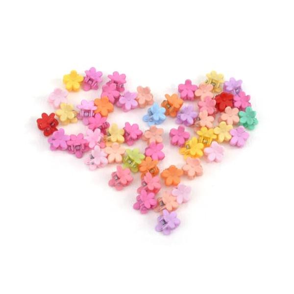 かわいいカラフル B/直径約1.2cm/-・Color:カラフル B・セット内容：50点セット 　　サイズ：1.2cm×1.2cm カラー：ランダム・ミックススタイルと色、ミニヘアクロー非常にかわいいと耐久性のあるスナップデザイン、小さな女...