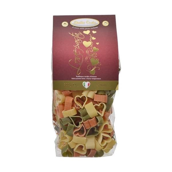 -/200g/18035・パッケージ個数:1・商品のご紹介ハートの形をした3色のショートパスタです。パスタの内側に筋が入っているので、ソースが良く絡みます。形や色を活かしてサラダやグラタン、スープ、トッピングにもお使いいただけます。・ダラコ...