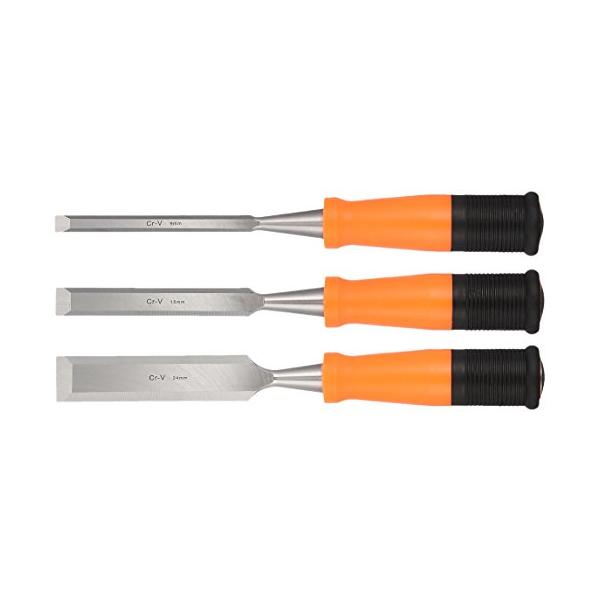 他サイト： 高儀(Takagi) M&amp;M 木工用 のみ 3本組 レギュラー木工工作、蝶番取り付け、敷居の溝修正などにハンマーで叩ける面取り、木彫りなどに 木の商品画像