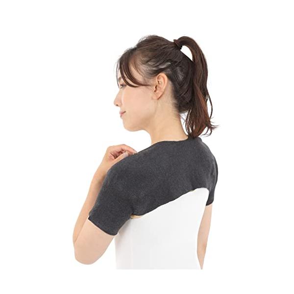 肩あたためサポーター 保温専用 肩パッド付2重構造 肩サポーター 肩当て 肩温めグッズ 肩ウォーマー Rela Kino (ブラック L)