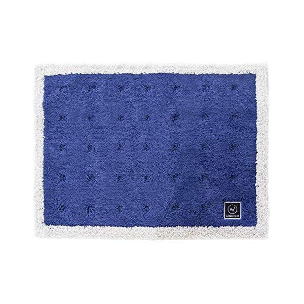 オカ 浴室足ふきマット ブルー 約45cm×60cmcm 乾度良好Ag+バスマット クリーンフット (吸水 速乾 抗菌)