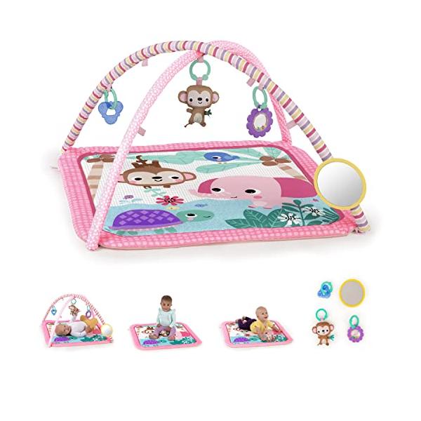 ピンク/-/12813・Bright Starts (ブライトスターツ )は赤ちゃんを笑顔にするデザインと色使いが楽しいアメリカの会社Kids2のブランド。Kids2のおもちゃは世界90か国以上で販売され親しまれています。・ジャングルをテー...