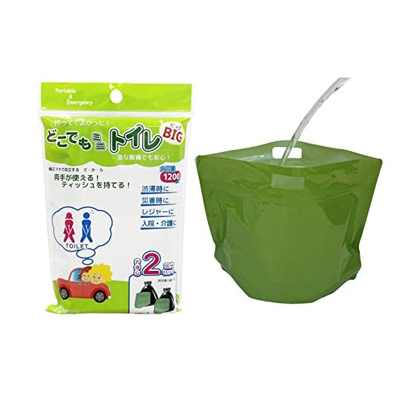 他サイト： アレックス・サンガ 携帯トイレ どこでもミニトイレ 簡易トイレ 大容量 防災 登山 渋滞 介護 非常用 消臭 (BIGサイズ2回分（大便もOK）の商品画像