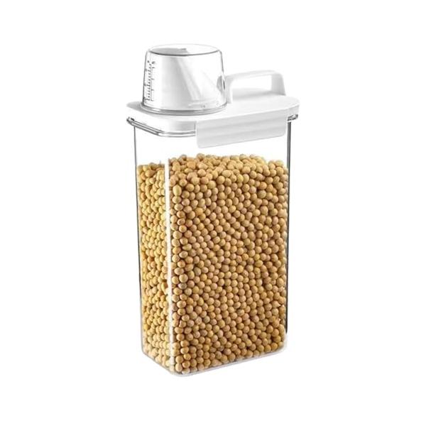 透明/白/2.3L/なし・Size:2.3L・使い勝手のよいペットフードストッカー シンプルな設計で、使いやすいペットフードストッカーです。サイズや密閉度がちょうど良く、ペットのキャットフード入れなどに最適です。片手で持てるため、適量が出し...