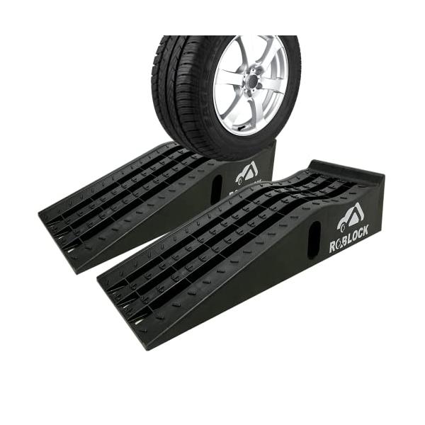 他サイト： ROBLOCK カースロープ リフト タイヤスロープ耐荷重7T 油圧ジャッキの交換 オイル交換や車両整備のため 軽量 2個組 90.5cmx30の商品画像