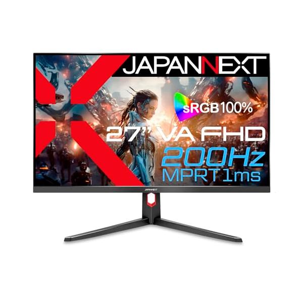 JAPANNEXT 27インチ ゲーミングモニター 200Hz 1ms フルHD 1920x1080