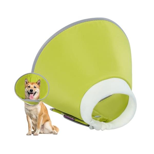 グリーン/XL（首周り：37cm）/6474 Green-XL・Size:XL（首周り：37cm）Color:グリーン・パッケージ個数:1・軽量でソフトな素材：このエリザベスカラー 犬の裏地はわずかな弾力性のあるEVA製で、表地は防水性があ...