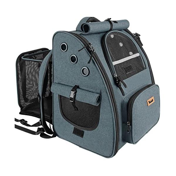 Tresbro 拡張可能な 犬 猫 リュック最新型3in1 ペット ロック式ダブル