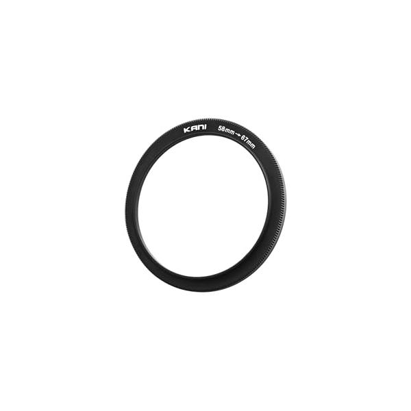 KANI 58-67mm フィルター径変換アダプター ステップアップリング 薄枠 ローレット付 高精度機械加工品 簡易包装品 アルミ製 8163