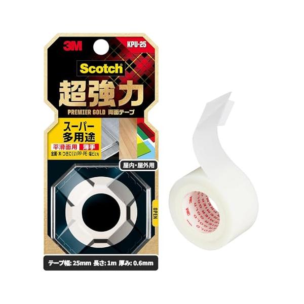 3M スコッチ 超強力両面テープ プレミアゴールド(スーパー多用途) 薄手