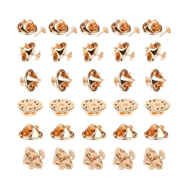 ローズゴールド/-/-・Color:ローズゴールド・小サイズピン背の直径は11 mm、高さは7 mmです。堅牢で軽量、ピンをしっかりロックして安全を確保します。・優れた材料耐久性のある銅でできており、金属製のピン裏地にピンを置くと、物品がし...