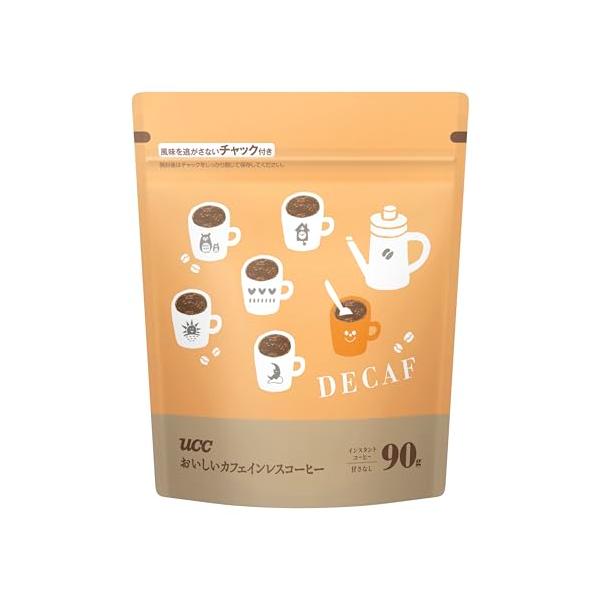お・い・し・いカフェインレス UCC コーヒーインスタントコーヒー 袋 90g 詰め替えデカフェノンカフェインEC限定