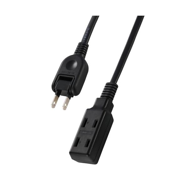 ブラック/2m/ECT-4020BK・Color:ブラックSize:2m・パッケージ個数:1・タップ部分がコンパクトで、狭い場所でもしやすい3個口タップです。表面に2口、裏面に1口ずつ差込口があります。・差込口には海外製のスマートプラグなど...