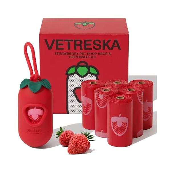 苺/7ロール（105枚入り）/0・Color:苺Size:7ロール（105枚入り）・パッケージ個数:1・?苺の香り苺 ディスペンサー エチケット袋 セットのエチケット袋は苺の香りが楽しめ、清潔で楽しい散歩やお出かけの体験ができます。犬や猫の...