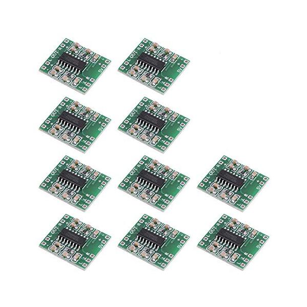 パッケージ個数:10・製品名 :ミニデジタル電源ボード・USB 電源 : 2.5V-5V・電源: 3W・IC : PAM8403・PCBサイズ: 2.1cm X 1.9cm